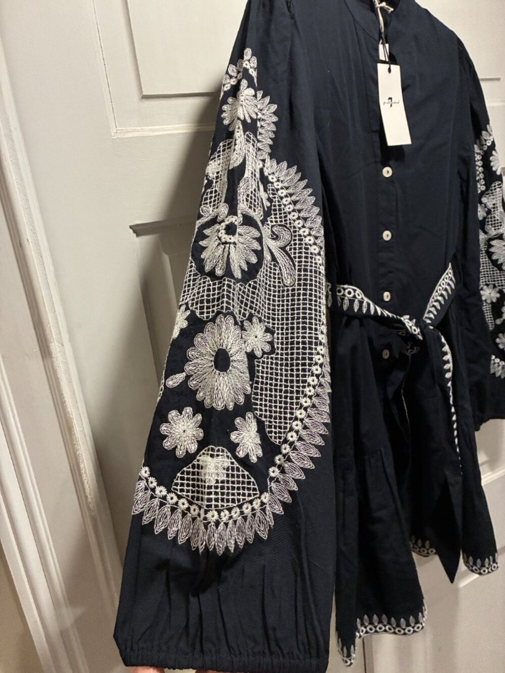 7 For All Mankind~ NWT!!~ Navy embroidered min dress. - Picture 6 of 16